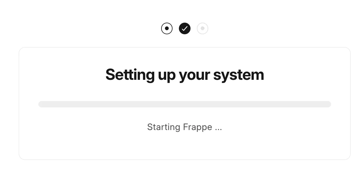 The loading page of ERPNext